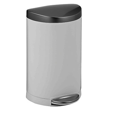 simplehuman Deluxe Semi-Round Pedal Bin, White, 10L